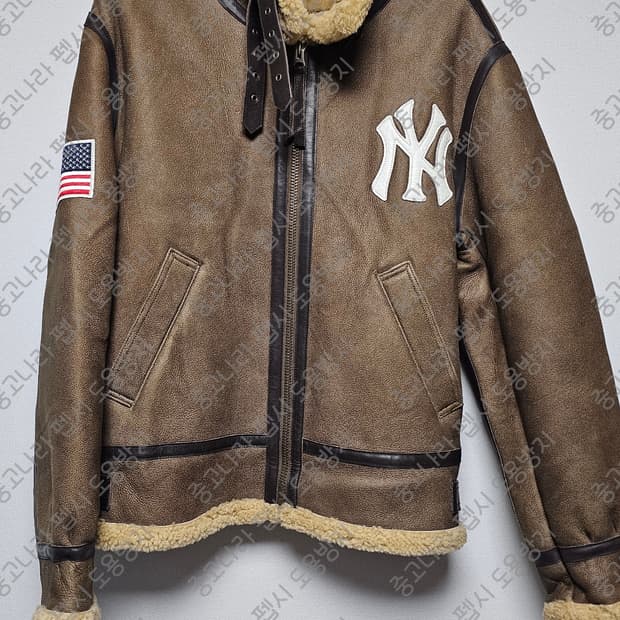 최종 할인! 뉴에라 뉴욕양키즈 천연 양모 무스탕