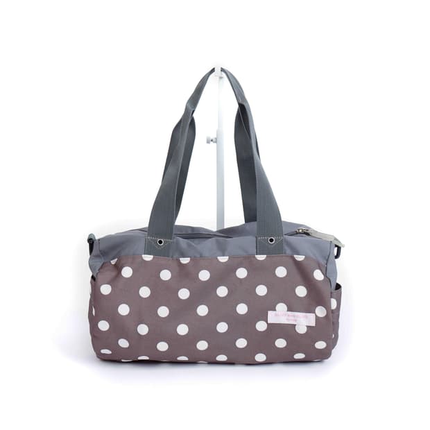 [OLIVE des OLIVE] 그레이 × 브라운 폴카도트 보스턴백