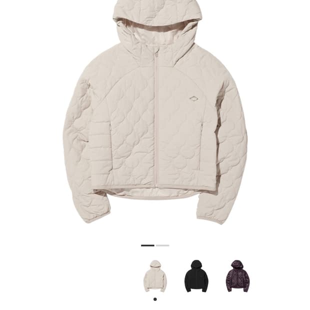 미스치프 퀄티드 후디드 자켓 아이보리