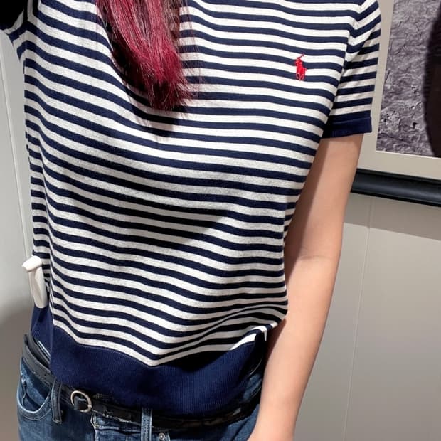 폴로 랄프로렌 포니 피마 코튼 반팔 니트 링거티