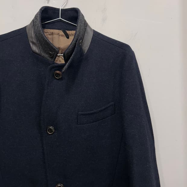 커스텀멜로우 울 모직 차이나카라 하프코트