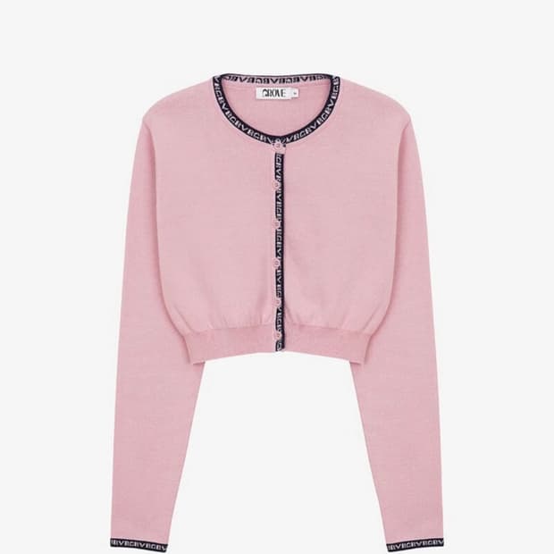  그로브 유니스 크롭 가디건 핑크