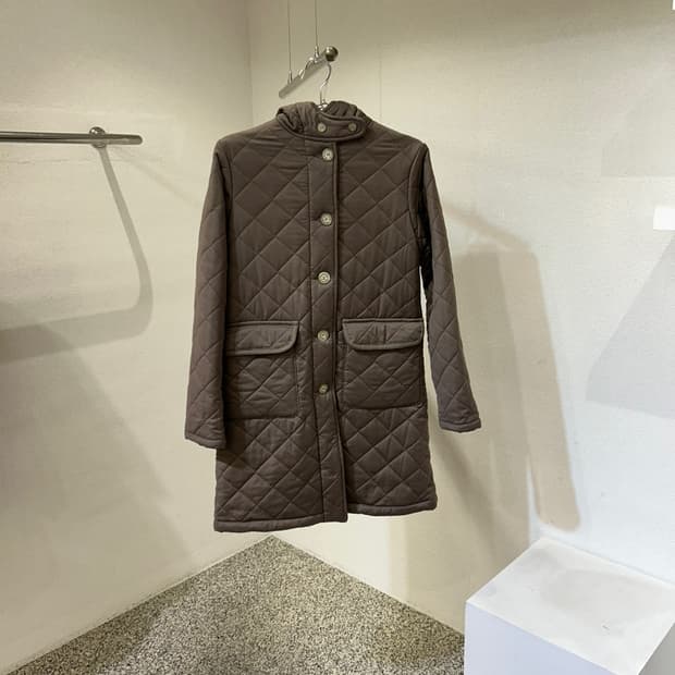 MACKINTOSH 퀄팅 퍼 후드 롱 자켓