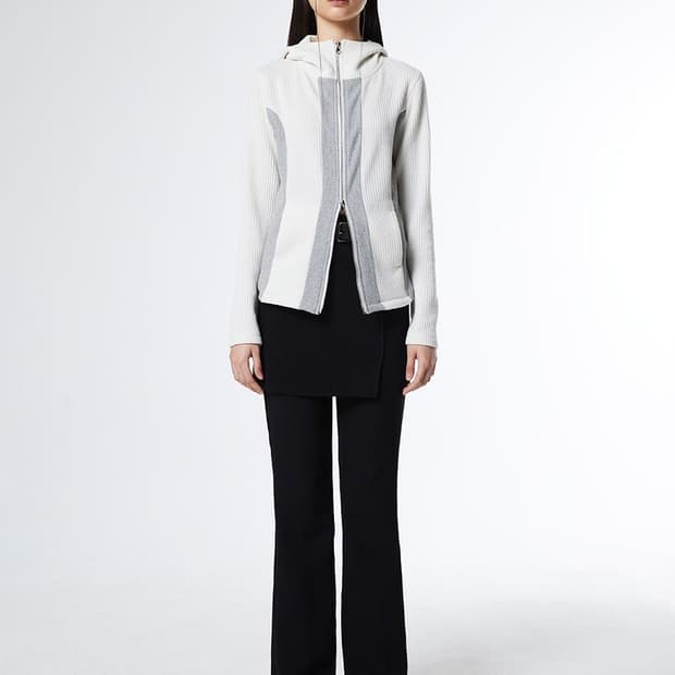 밀로우먼 투 웨이 사이드 후드집업 크림