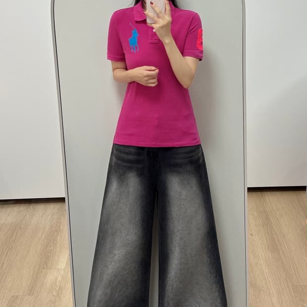 폴로 랄프로렌 빅포니 핑크 카라 반팔 티셔츠