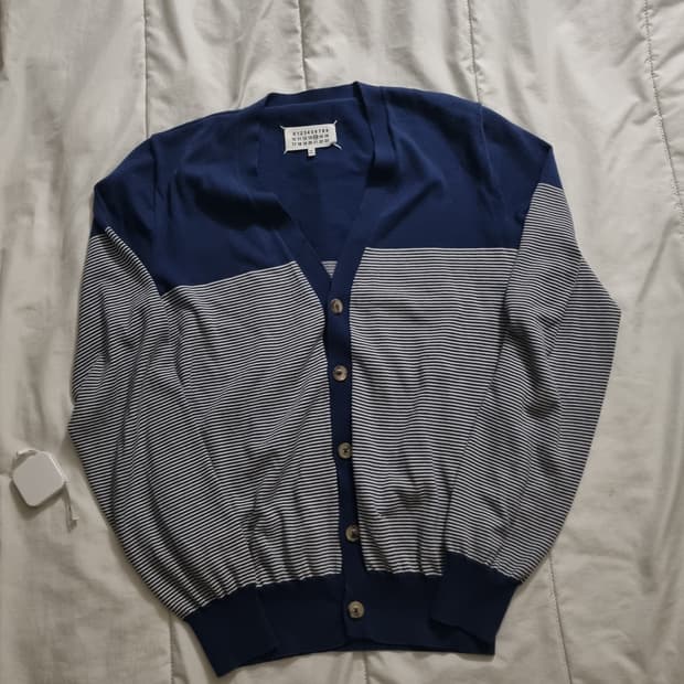 Maison margiela navy stripe cardigan L