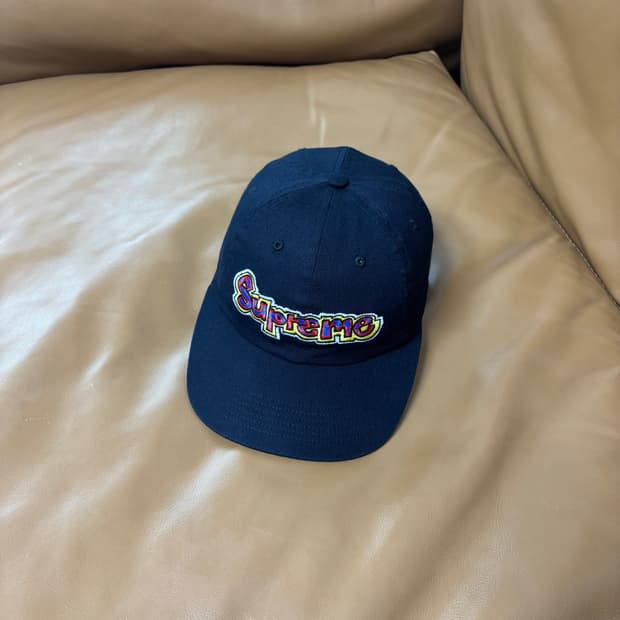 슈프림 6패널 볼캡 모자 곤즈 워시드 블랙