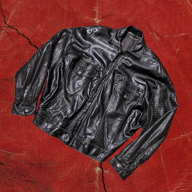 Gianni versace 베르사체 쿠틔르 골드 스터드 모토 자켓