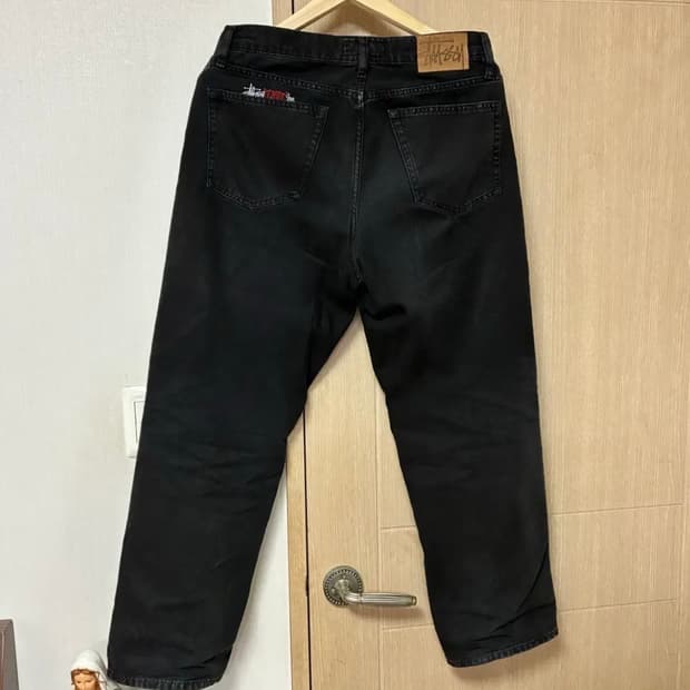 [32]스투시 클래식진 워시드 캔버스 블랙