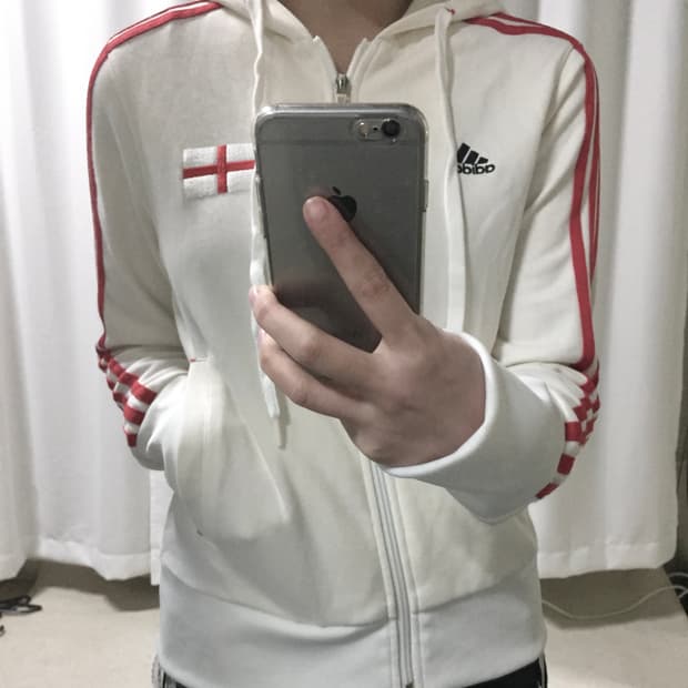아디다스 흰빨 잉글랜드 화이트 트랙탑 후드집업