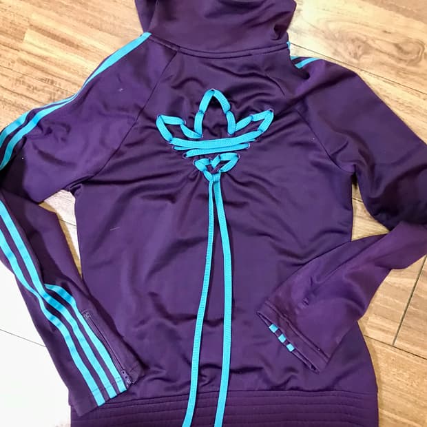 아디다스 빈티지 백로고 리본 져지 퍼플