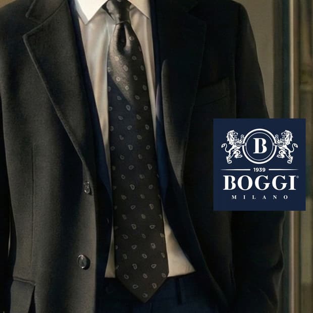 보지 밀라노 실크 블랙 페이즐리 넥타이 9cm A+등급 A19440
