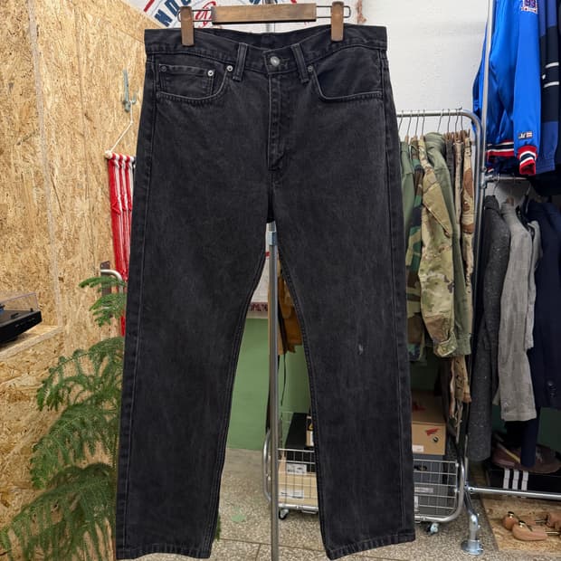 리바이스 505 블랙 데님 팬츠