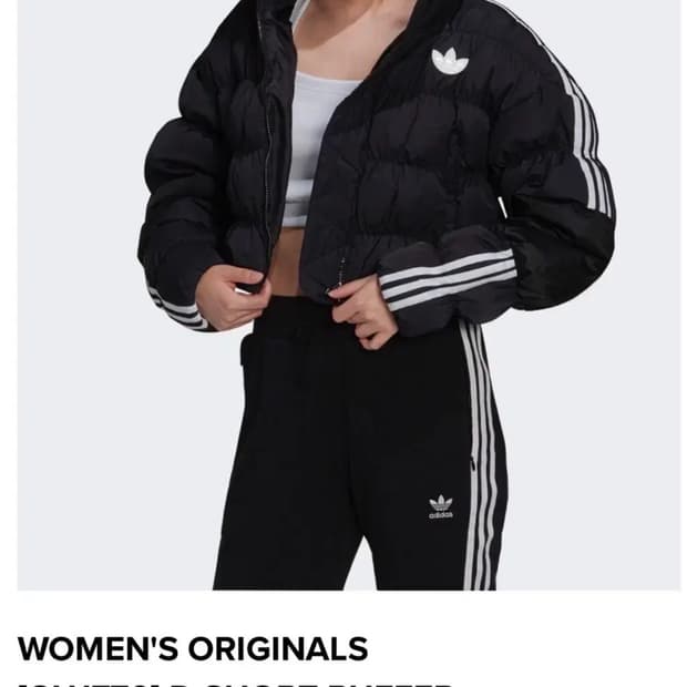 아디다스 여성용 숏 패딩 블랙