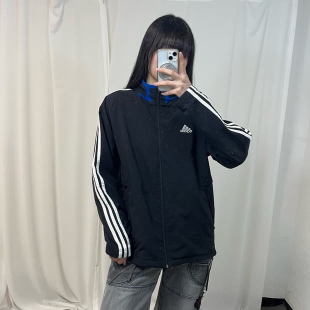 Adidas black windbreaker