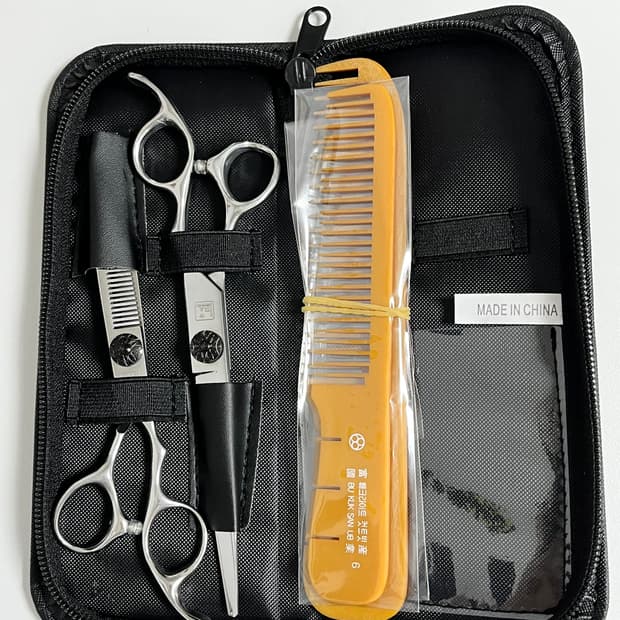 [S급] LBA 미용사 자격증 실기 세트 (가위 2종+빗 3종 파우치)