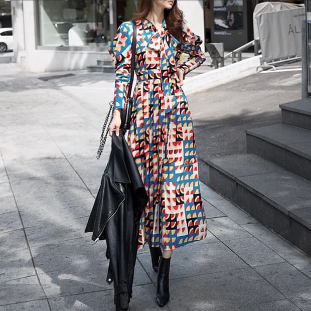 DINT 딘트 반앤질 플리츠 원피스