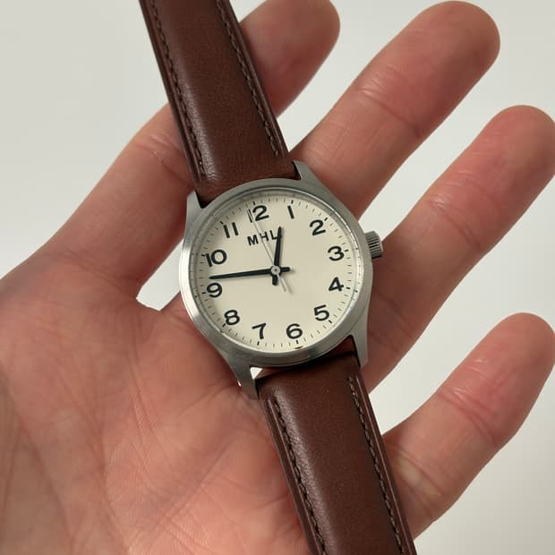 White Dial Arabic Silver Case Watch