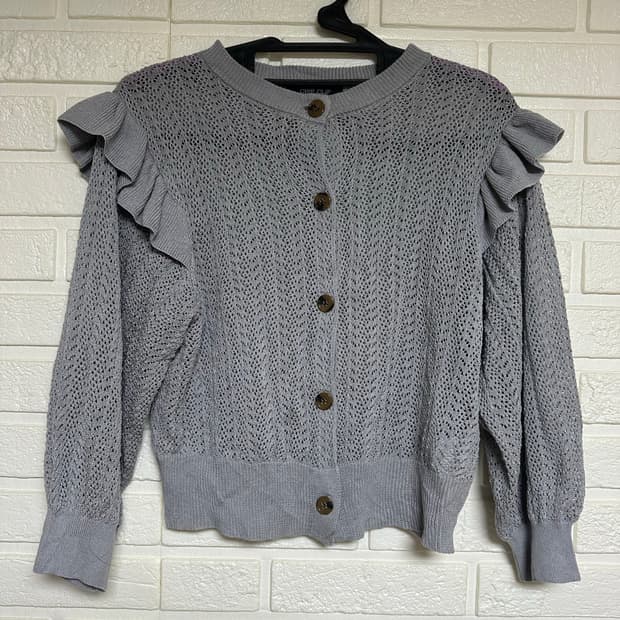 빈티지 블루 시스루 가디건