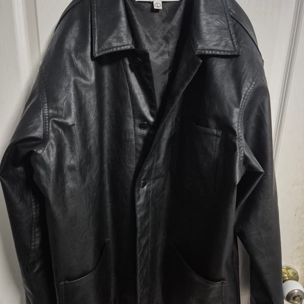 파르티멘토 에이징 레더 프렌치 워크자켓 블랙 L