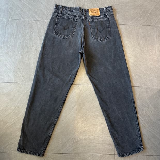 90s Levis 90년대 생산 리바이스 550 데님 오렌지탭 블랙 팬츠