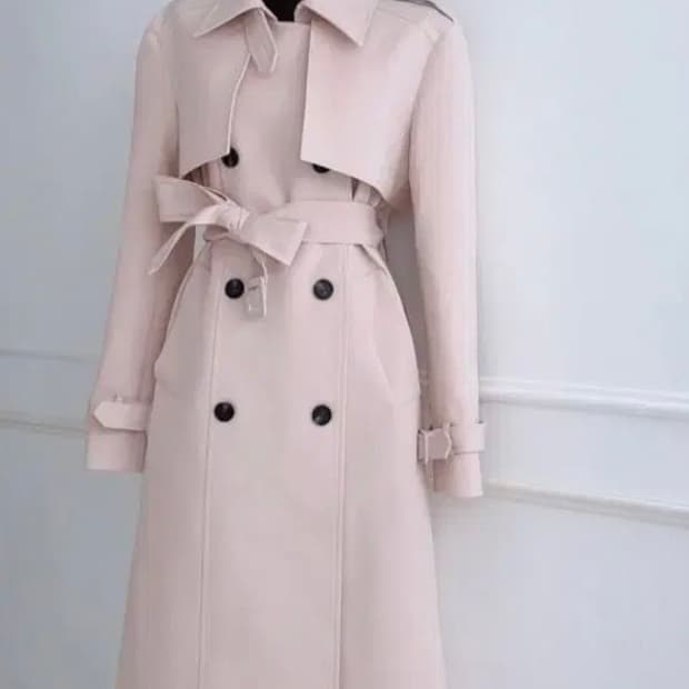 메이윤 자체제작 핑크 트렌치코트