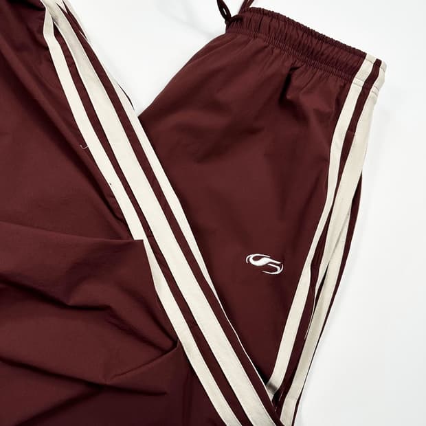 필루미네이트 와이드 버건디 우븐 조거팬츠 (S)