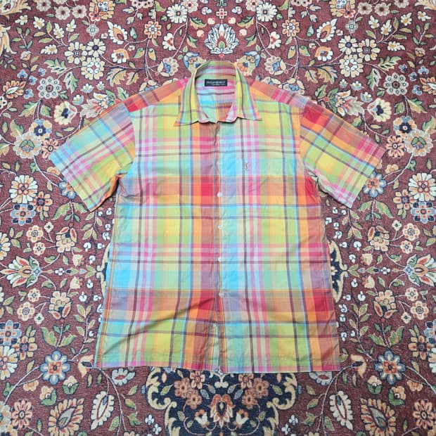 Yves Saint Laurent 2002 Multi-Color 체크셔츠
