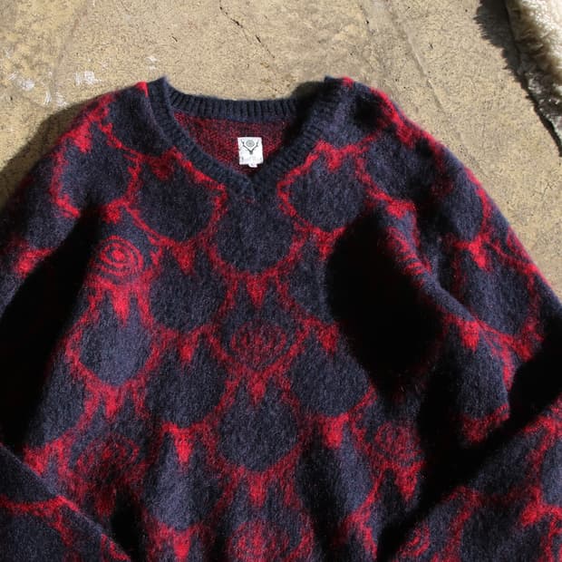 (착용컷) 남이서팔 South2 West8 모헤어 브이넥 니트 (L)