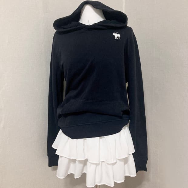 아베크롬비 블랙 후드티 M