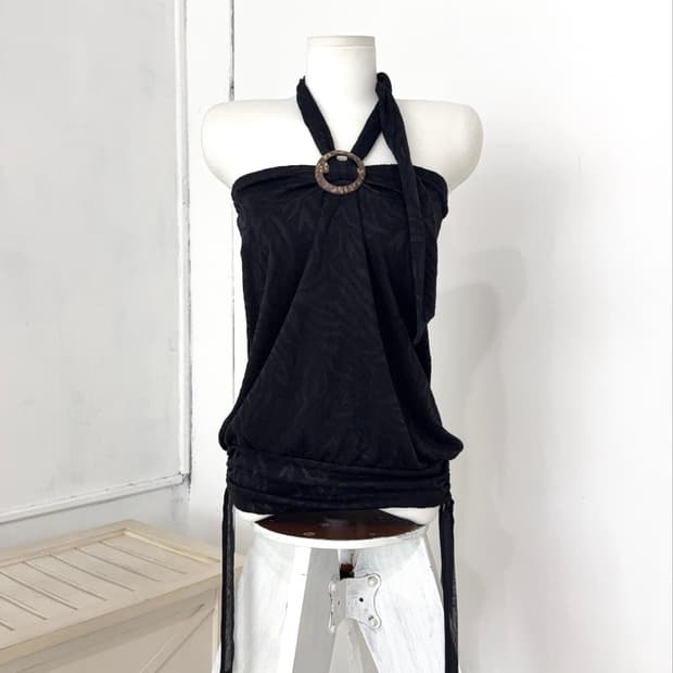 CECIL McBEE Zebra Halter Tube Top