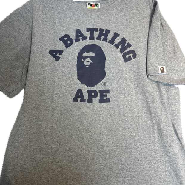 M) AAPE 반팔 티셔츠 그레이