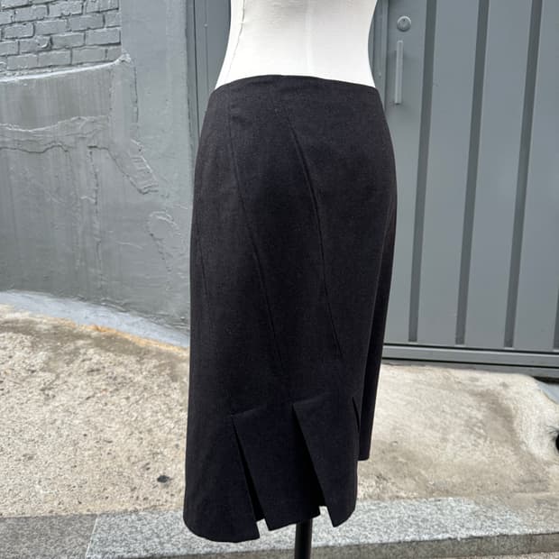 Jil sander 사선 플리츠 울 스커트