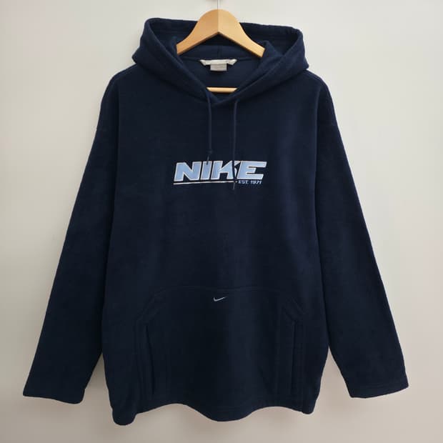 [L] 00's 나이키 네이비 플리스 후드티