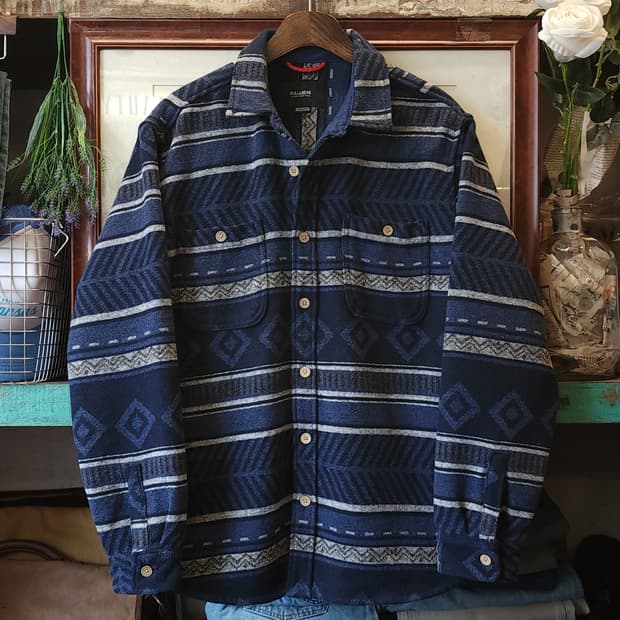 00s 풀앤베어 헤비 플란넬 워크셔츠 나바호 셔츠자켓 L