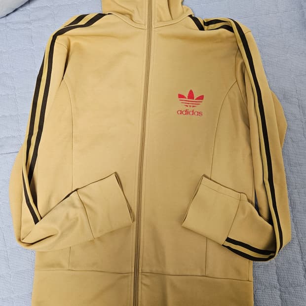 아디다스 파이어버드 머스타드 베이지 집업 져지 희귀