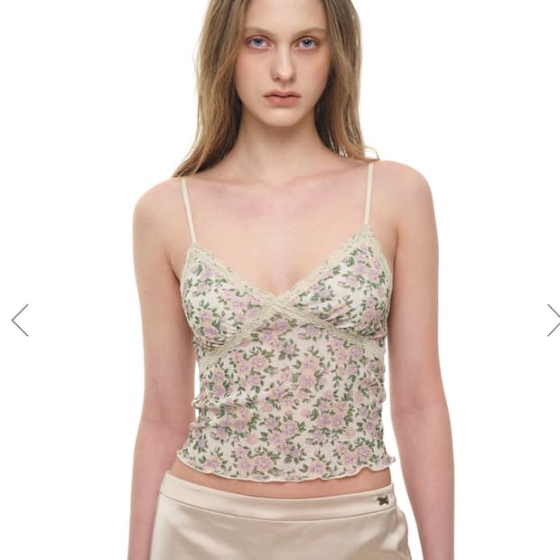 (구해요) FLORAL 02 LACE CAMI TOP (IVORY)