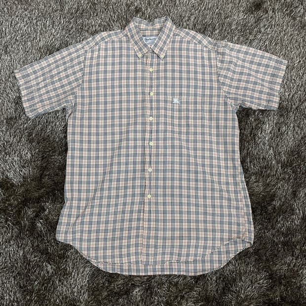 버버리 Burberry 90s 노바체크 포켓 반팔셔츠 L (41)