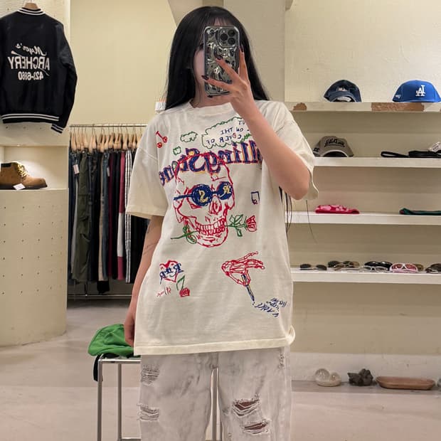 롤링스톤즈 스케치 그래픽 반팔 티셔츠 U1160