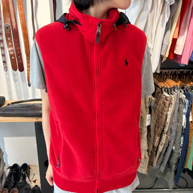 Polo Ralph Lauren 레드 폴라텍 플리스 베스트 M