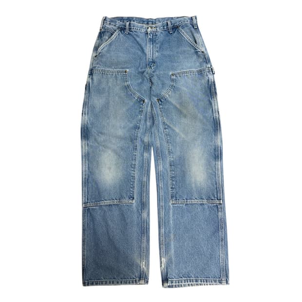 빈티지 칼하트 B73 더블니 연청 faded