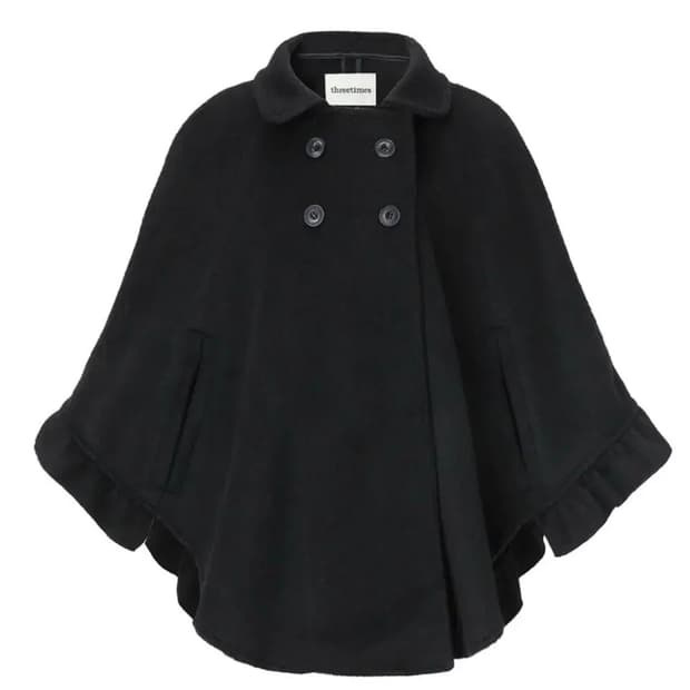쓰리타임즈 문 케이프 자켓 블랙