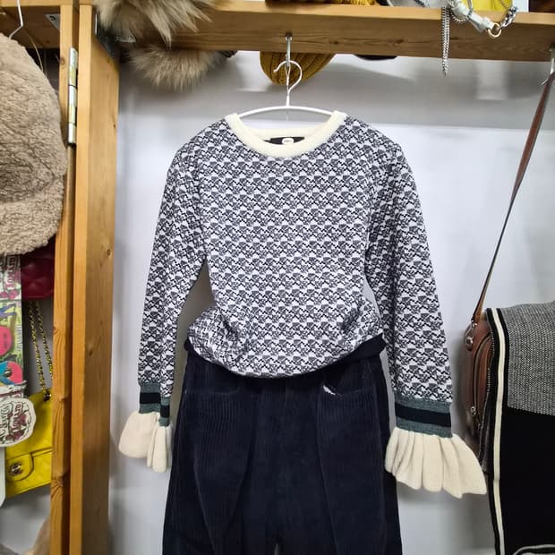 듀엘 울 라운드니트. 론 입체와이드 코듀로이