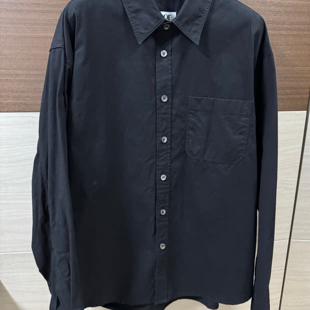 쿠어 가먼트 워시드 코튼 셔츠 블랙 S