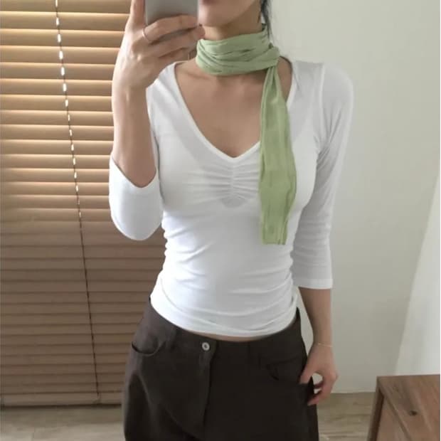 에이블리 희란 링클 롱 머플러 스카프 / 모리걸하구미아오이유우빈티지