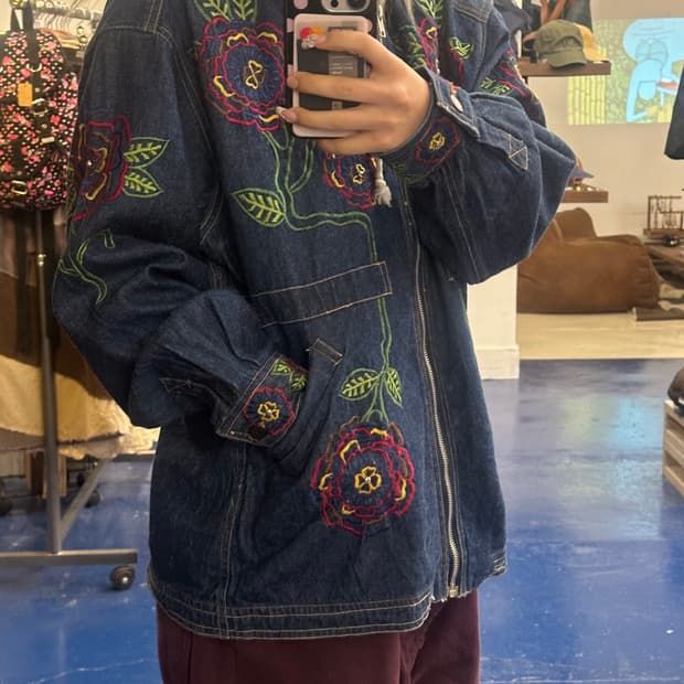 Reggae boy 히피후드 데님 자켓