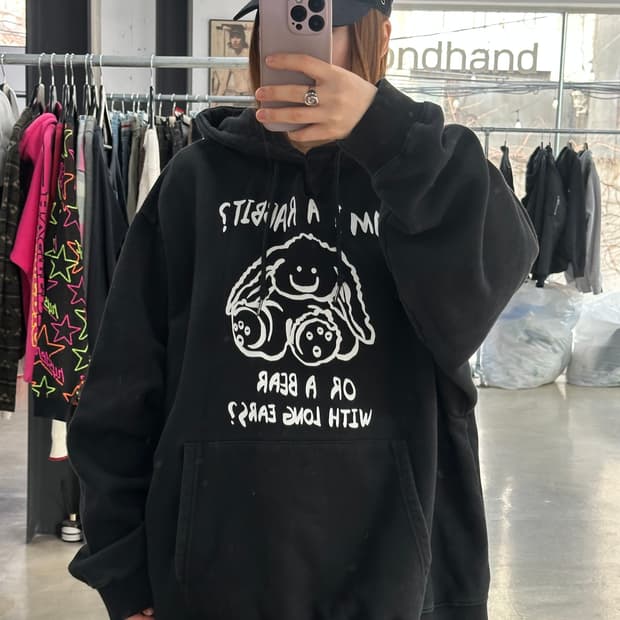 나이스고스트클럽 래빗오어베어 후드티