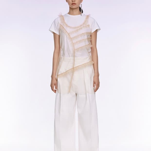 티크 Teak 메쉬 러플 탑