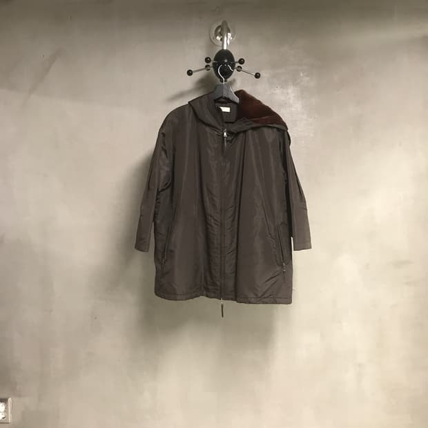 프라다 후드 퍼 자켓 브라운 -(W)