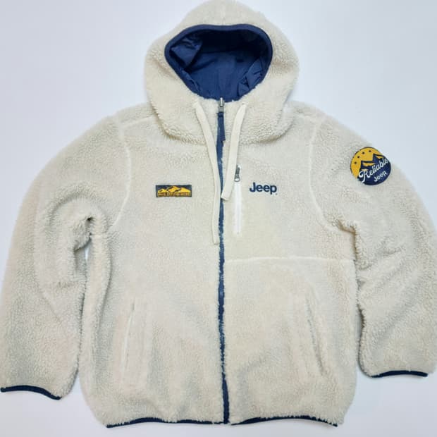 Jeep 양털 후리스 양면 후드 점퍼